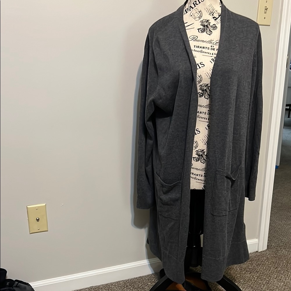 Amazon Essentials Gray Knit Cardigan Sweater
